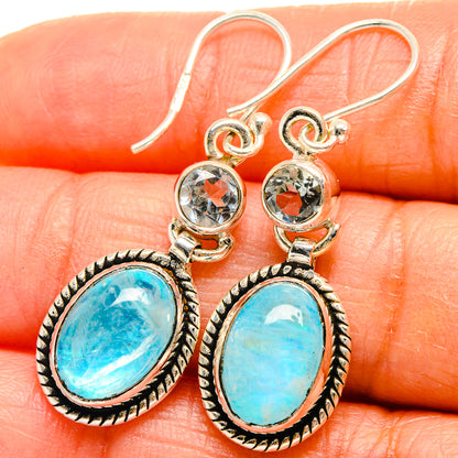 Rainbow Moonstone Earrings handcrafted by Ana Silver Co - EARR424996