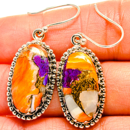 Spiny Oyster Turquoise Earrings handcrafted by Ana Silver Co - EARR424999