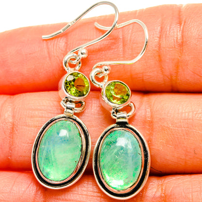 Green Moonstone Earrings handcrafted by Ana Silver Co - EARR425001