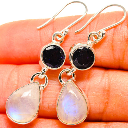 Rainbow Moonstone Earrings handcrafted by Ana Silver Co - EARR425002
