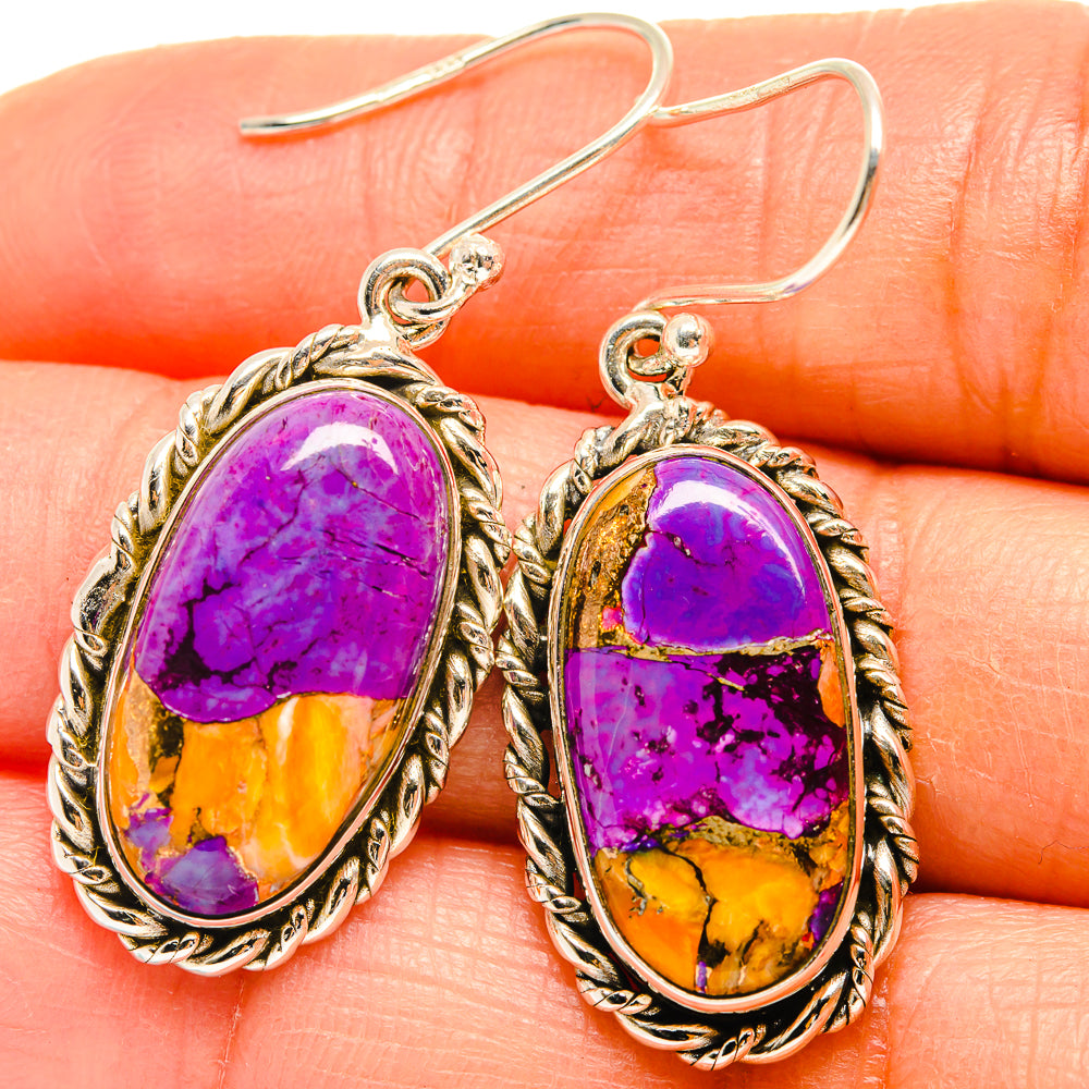 Spiny Oyster Turquoise Earrings handcrafted by Ana Silver Co - EARR425006