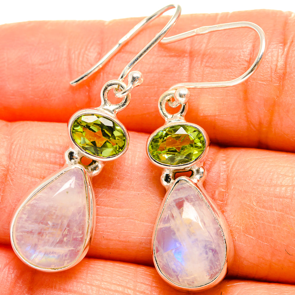 Rainbow Moonstone Earrings handcrafted by Ana Silver Co - EARR425009
