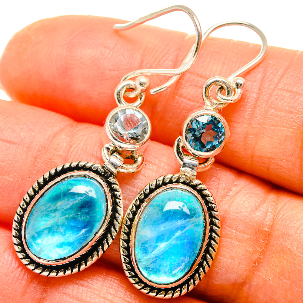 Rainbow Moonstone Earrings handcrafted by Ana Silver Co - EARR425010