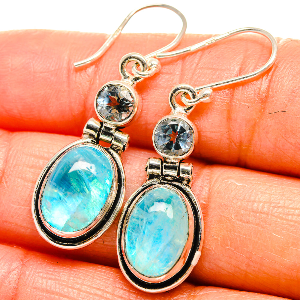 Rainbow Moonstone Earrings handcrafted by Ana Silver Co - EARR425014