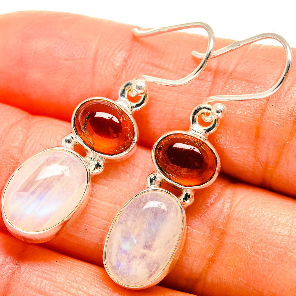 Rainbow Moonstone Earrings handcrafted by Ana Silver Co - EARR425015