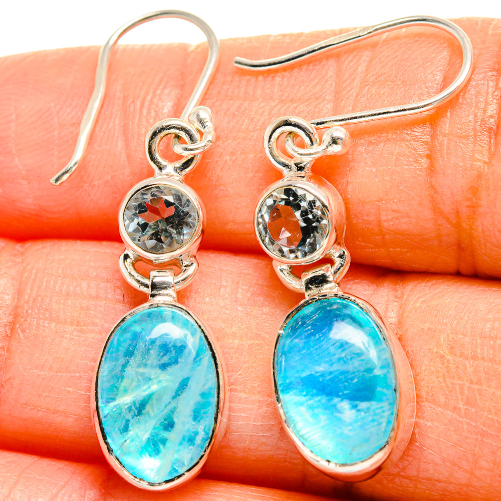 Rainbow Moonstone Earrings handcrafted by Ana Silver Co - EARR425022