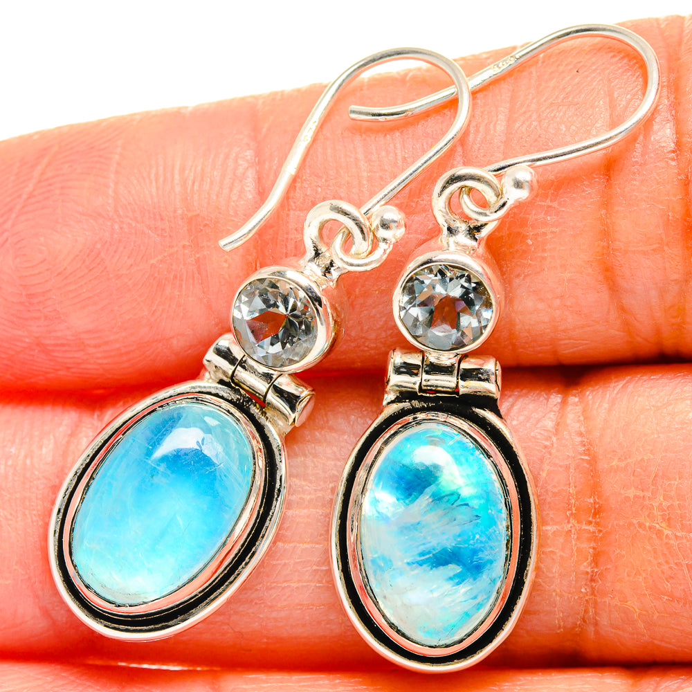 Rainbow Moonstone Earrings handcrafted by Ana Silver Co - EARR425024