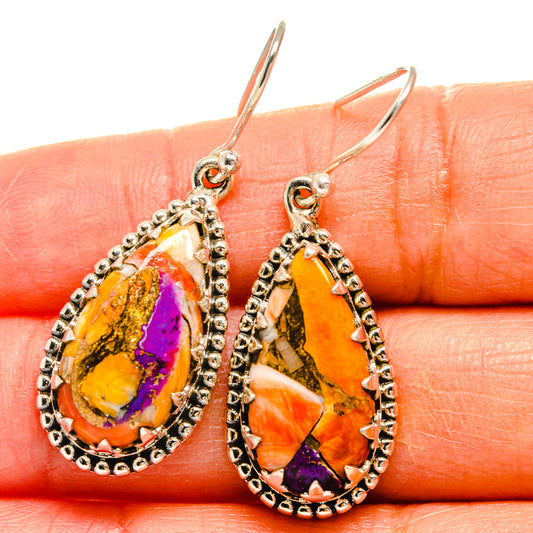 Spiny Oyster Turquoise Earrings handcrafted by Ana Silver Co - EARR425025