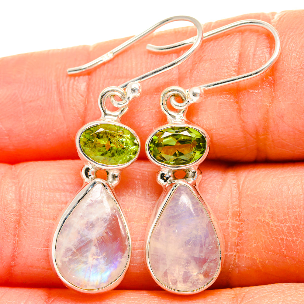 Rainbow Moonstone Earrings handcrafted by Ana Silver Co - EARR425026