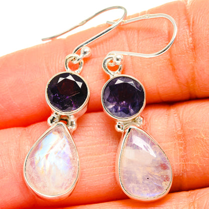 Rainbow Moonstone Earrings handcrafted by Ana Silver Co - EARR425035