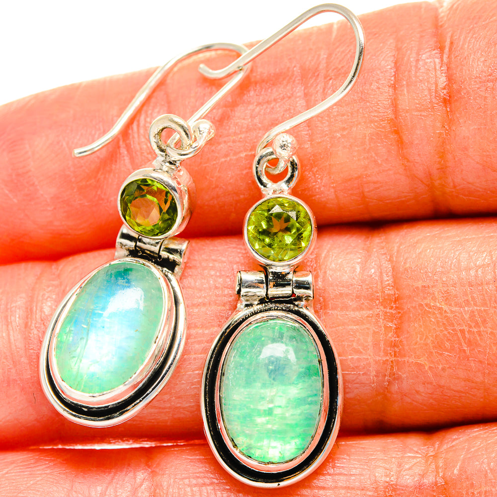 Green Moonstone Earrings handcrafted by Ana Silver Co - EARR425042