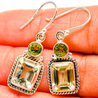 Green Amethyst Earrings handcrafted by Ana Silver Co - EARR425044