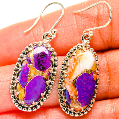 Spiny Oyster Turquoise Earrings handcrafted by Ana Silver Co - EARR425046