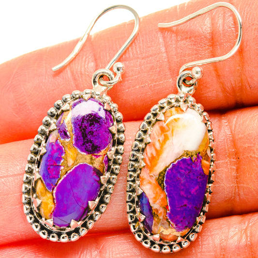 Spiny Oyster Turquoise Earrings handcrafted by Ana Silver Co - EARR425046