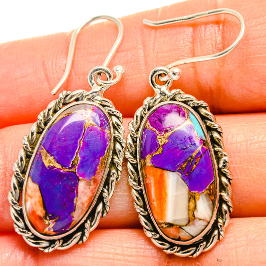 Spiny Oyster Turquoise Earrings handcrafted by Ana Silver Co - EARR425054