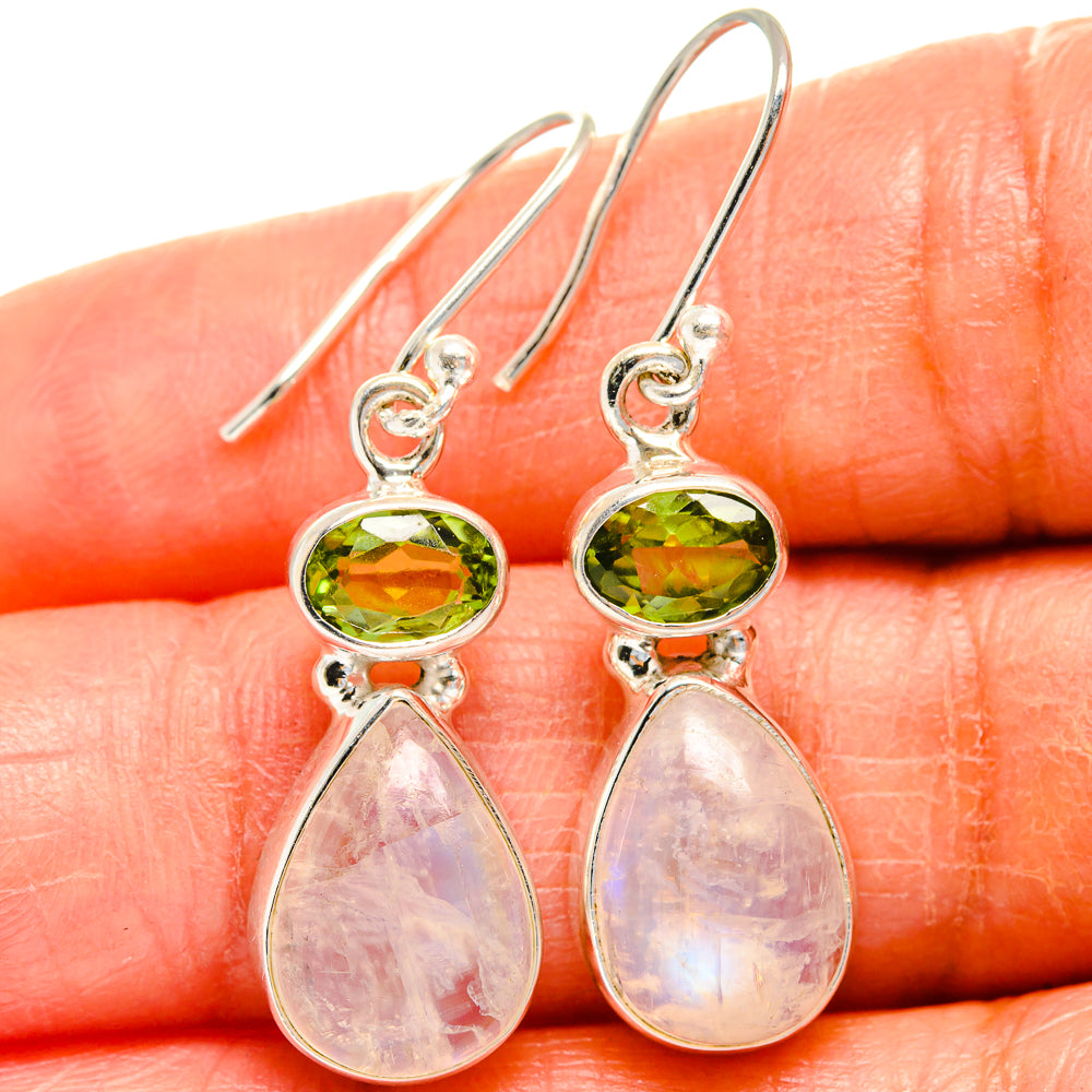 Rainbow Moonstone Earrings handcrafted by Ana Silver Co - EARR425058