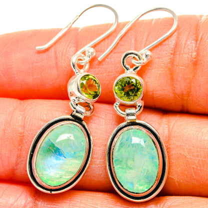 Green Moonstone Earrings handcrafted by Ana Silver Co - EARR425061
