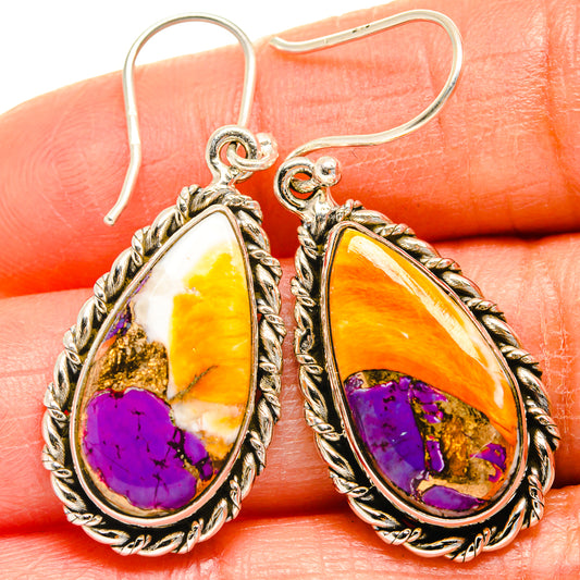 Spiny Oyster Turquoise Earrings handcrafted by Ana Silver Co - EARR425065