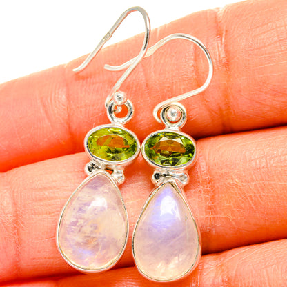 Rainbow Moonstone Earrings handcrafted by Ana Silver Co - EARR425067