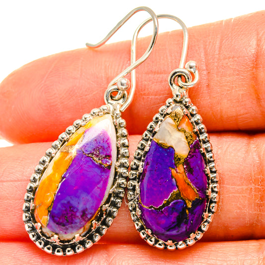 Spiny Oyster Turquoise Earrings handcrafted by Ana Silver Co - EARR425071