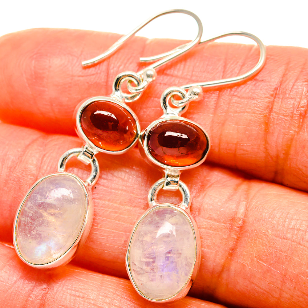 Rainbow Moonstone Earrings handcrafted by Ana Silver Co - EARR425073