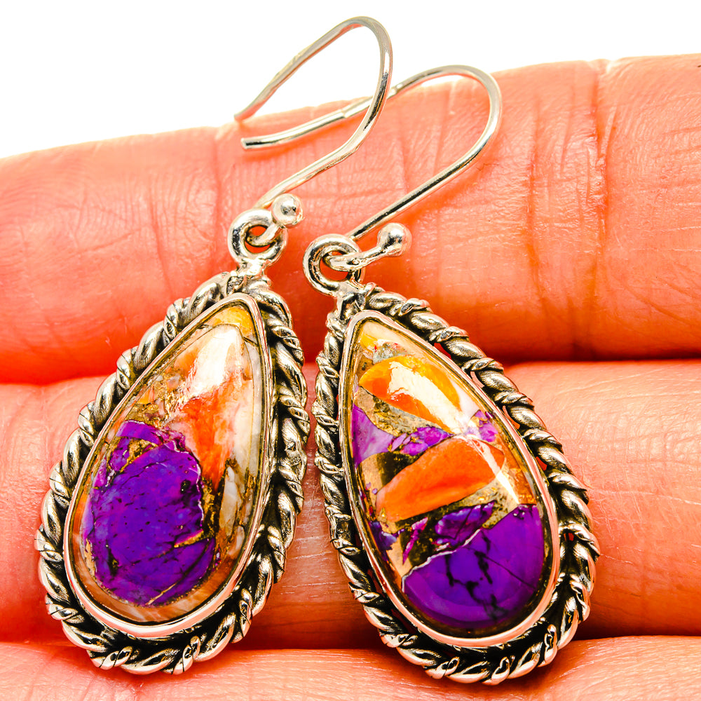 Spiny Oyster Turquoise Earrings handcrafted by Ana Silver Co - EARR425076
