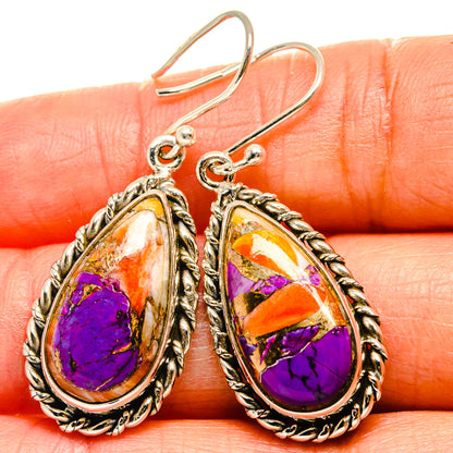 Spiny Oyster Turquoise Earrings handcrafted by Ana Silver Co - EARR425076