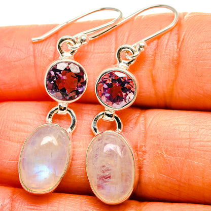 Rainbow Moonstone Earrings handcrafted by Ana Silver Co - EARR425078