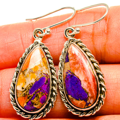 Spiny Oyster Turquoise Earrings handcrafted by Ana Silver Co - EARR425080