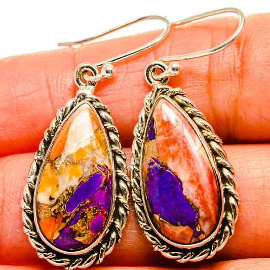 Spiny Oyster Turquoise Earrings handcrafted by Ana Silver Co - EARR425080