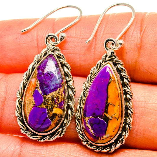 Spiny Oyster Turquoise Earrings handcrafted by Ana Silver Co - EARR425084