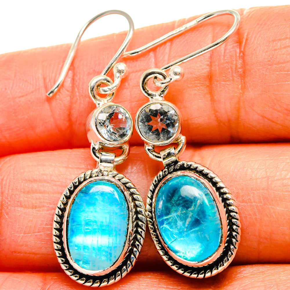 Rainbow Moonstone Earrings handcrafted by Ana Silver Co - EARR425091