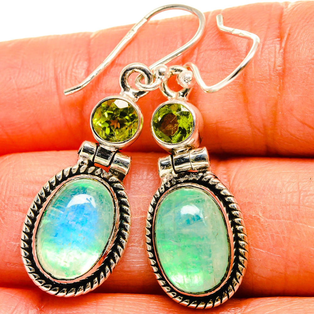 Green Moonstone Earrings handcrafted by Ana Silver Co - EARR425092