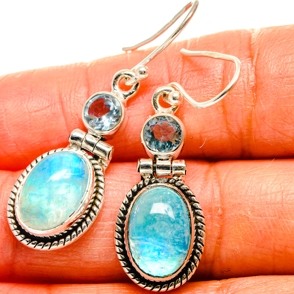 Rainbow Moonstone Earrings handcrafted by Ana Silver Co - EARR425097