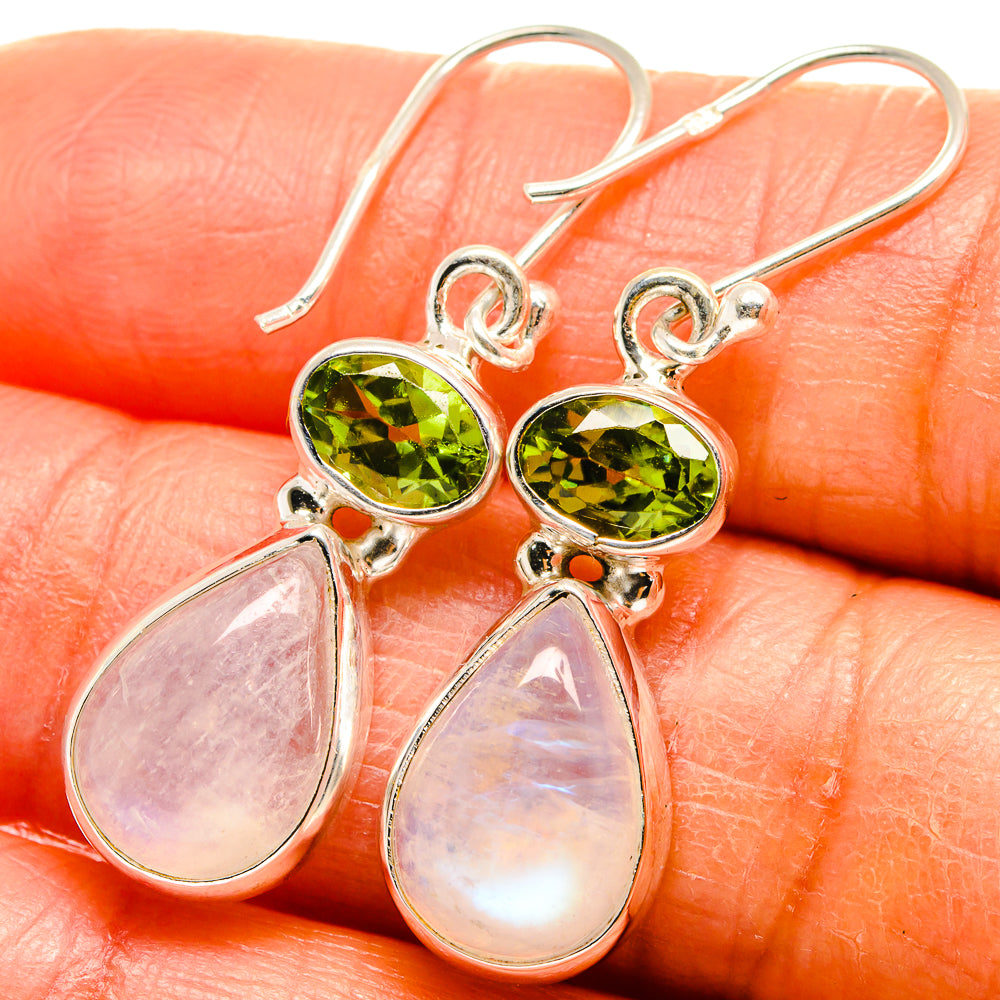 Rainbow Moonstone Earrings handcrafted by Ana Silver Co - EARR425104