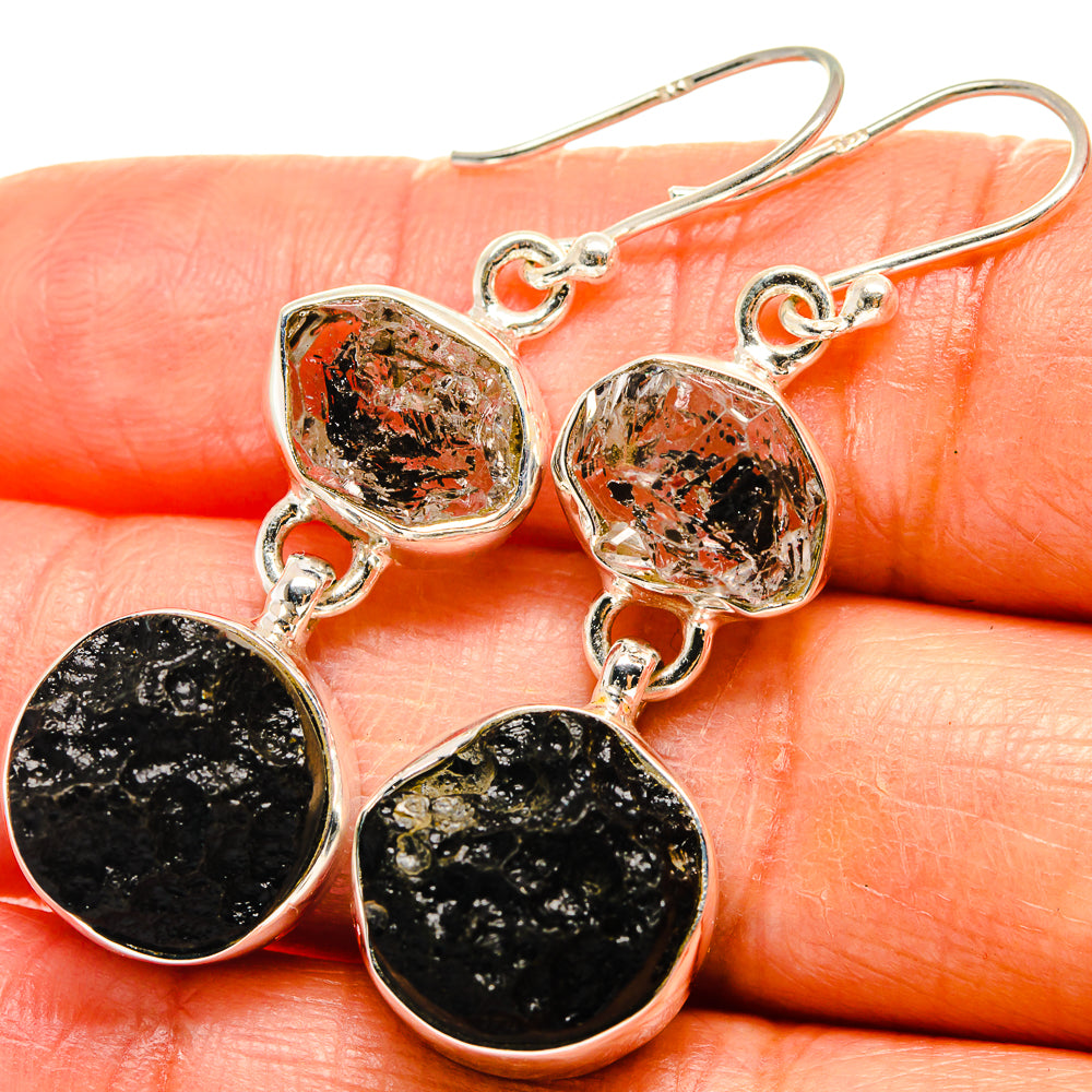 Tektite Earrings handcrafted by Ana Silver Co - EARR425107