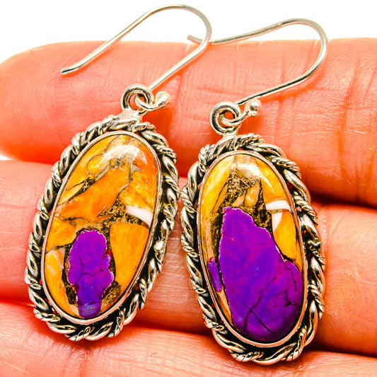 Spiny Oyster Turquoise Earrings handcrafted by Ana Silver Co - EARR425115