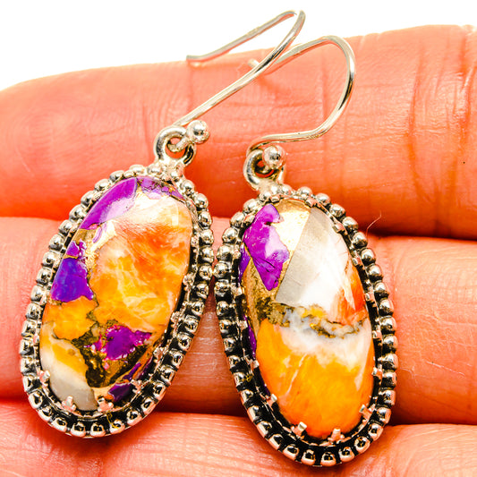 Spiny Oyster Turquoise Earrings handcrafted by Ana Silver Co - EARR425119