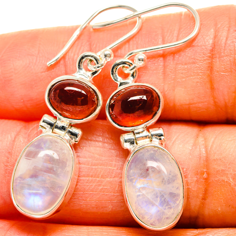 Rainbow Moonstone Earrings handcrafted by Ana Silver Co - EARR425120