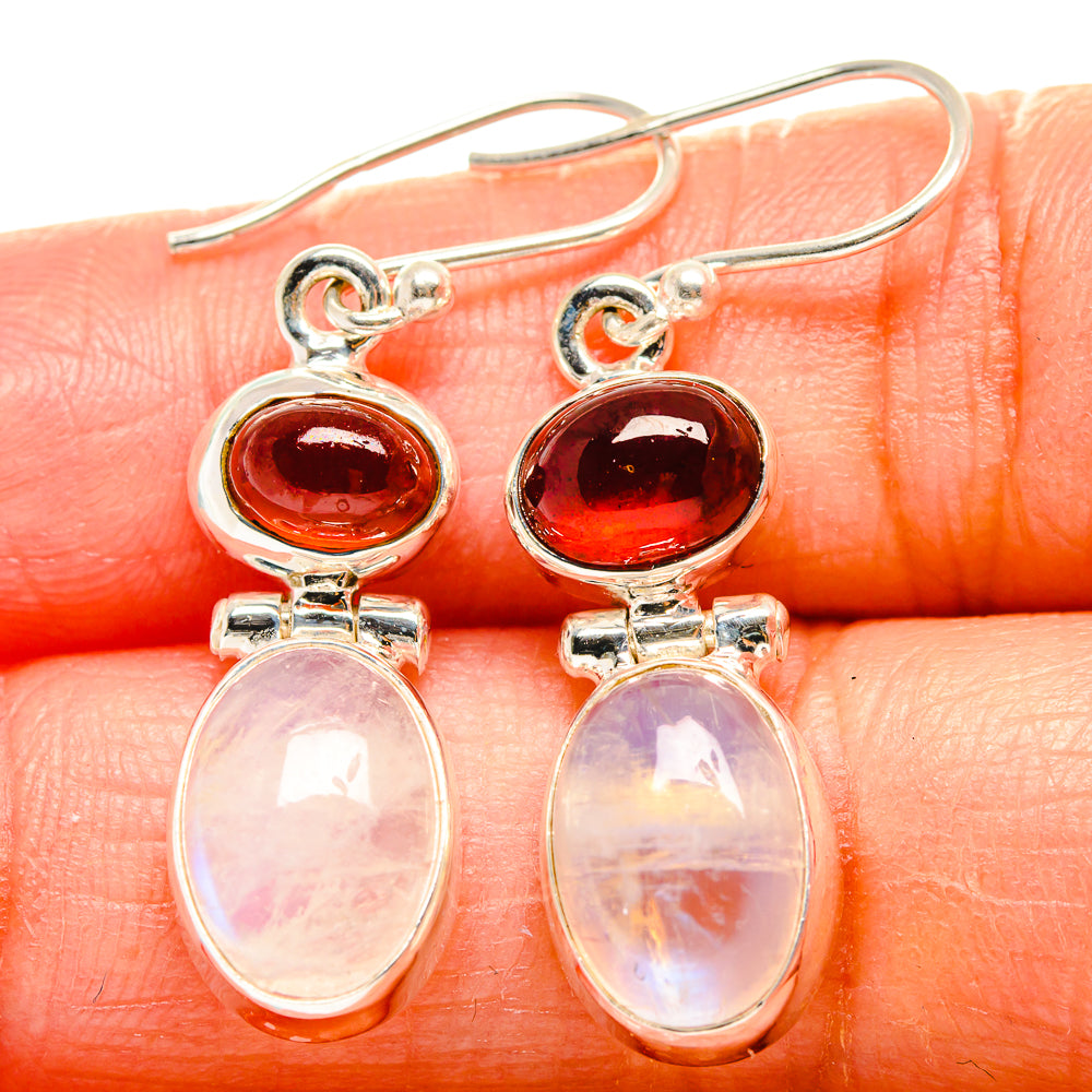 Rainbow Moonstone Earrings handcrafted by Ana Silver Co - EARR425123