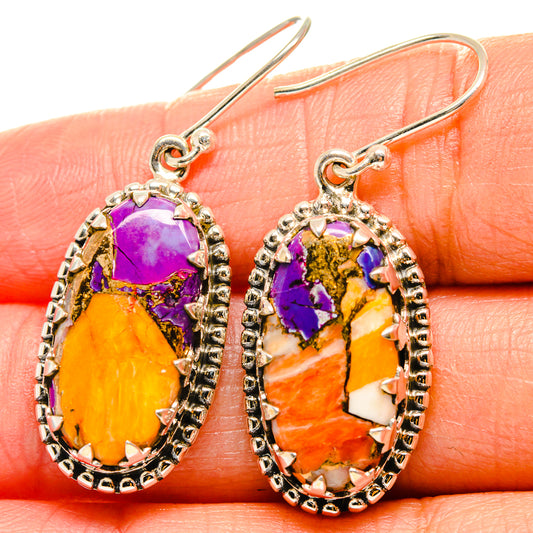 Spiny Oyster Turquoise Earrings handcrafted by Ana Silver Co - EARR425124