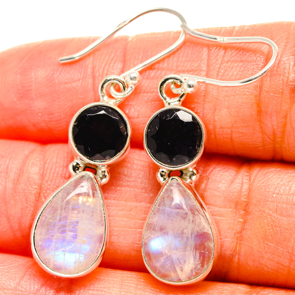 Rainbow Moonstone Earrings handcrafted by Ana Silver Co - EARR425126
