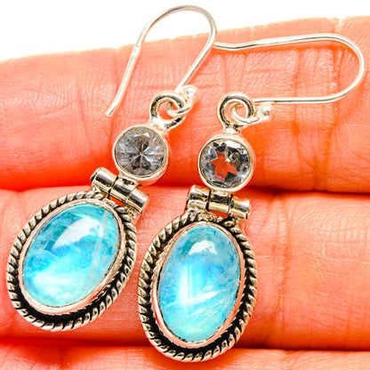 Rainbow Moonstone Earrings handcrafted by Ana Silver Co - EARR425127