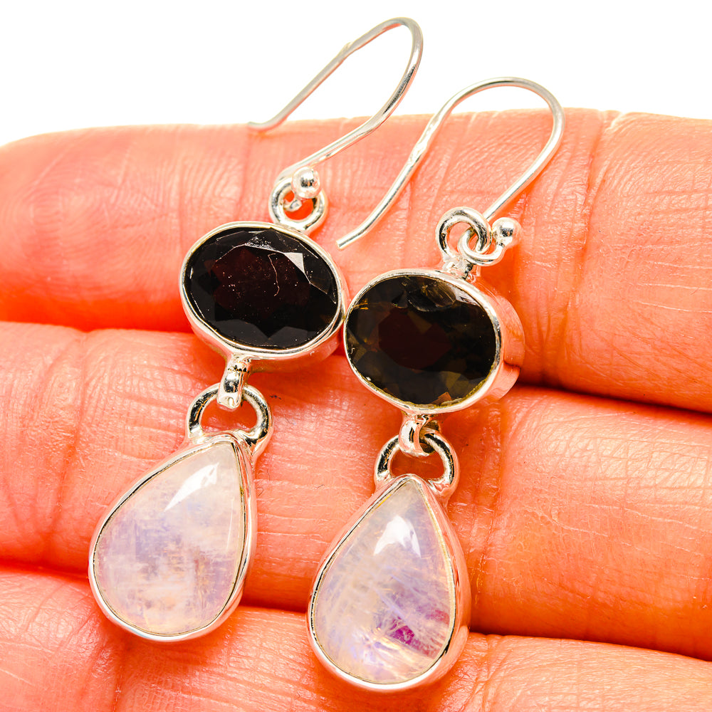 Rainbow Moonstone Earrings handcrafted by Ana Silver Co - EARR425131