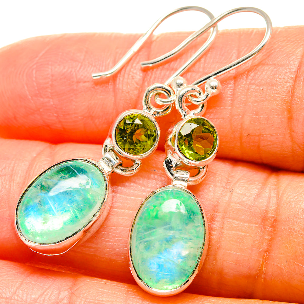 Green Moonstone Earrings handcrafted by Ana Silver Co - EARR425132