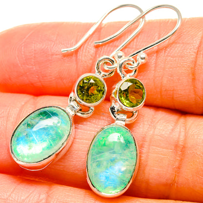 Green Moonstone Earrings handcrafted by Ana Silver Co - EARR425132