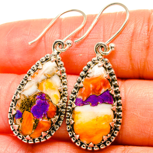 Spiny Oyster Turquoise Earrings handcrafted by Ana Silver Co - EARR425133