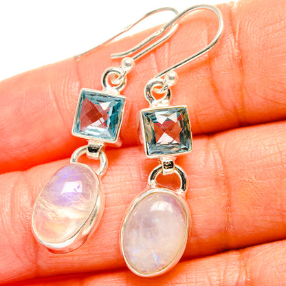 Rainbow Moonstone Earrings handcrafted by Ana Silver Co - EARR425134