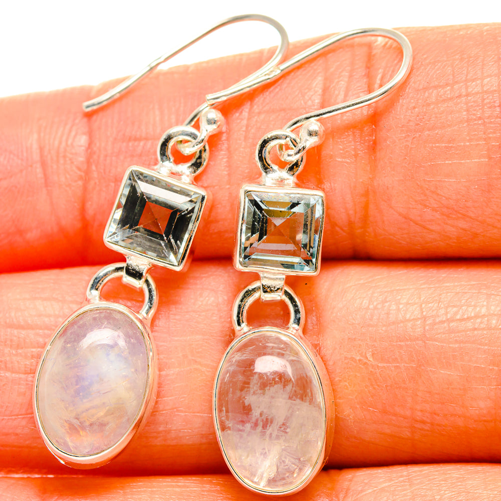 Rainbow Moonstone Earrings handcrafted by Ana Silver Co - EARR425141