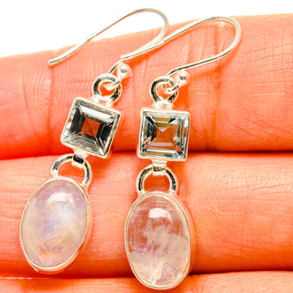Rainbow Moonstone Earrings handcrafted by Ana Silver Co - EARR425141